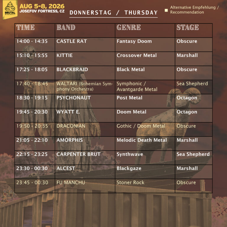 BA Line-Up Donnerstag