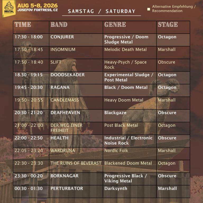 BA Line-Up Samstag
